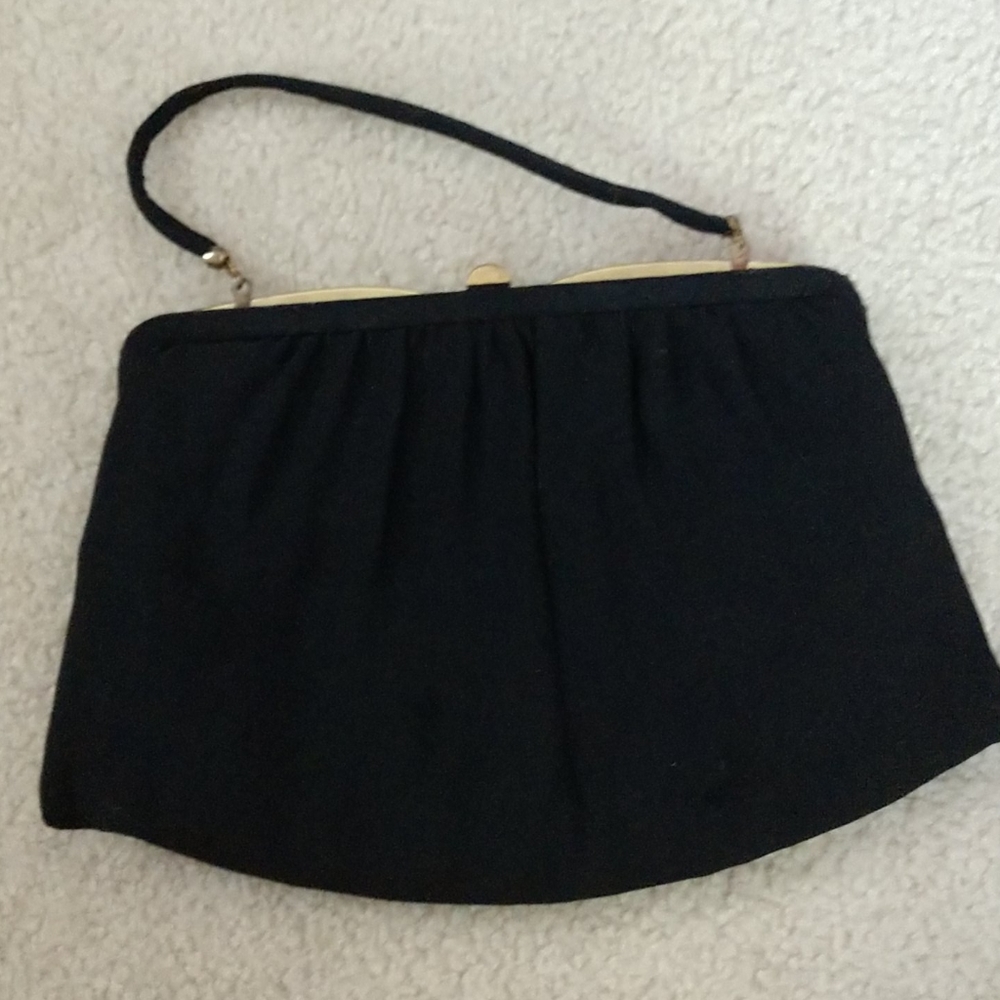 Antique small black night out purse